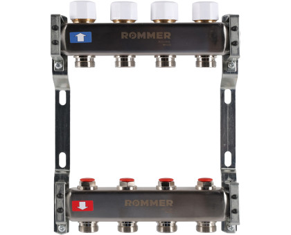 ROMMER RMS-3200-000004 ROMMER Коллектор из нержавеющей стали без расходомеров 4 вых.