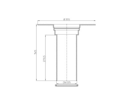 Надставной элемент Hutterer & Lechner для ПП-мембран, высота 345мм, DN 125