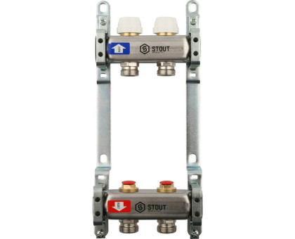 Коллектор из нержавеющей стали Stout без расходомеров 2 вых. (SMS-0922-000002)
