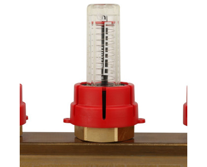 Распределительный коллектор Stout из латуни с расходомерами 3 вых. (SMB-0473-000003)